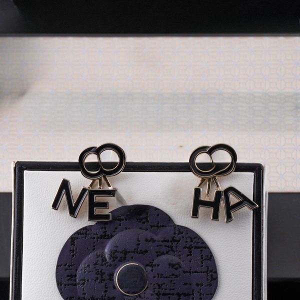 Arrival Stunning Luxury Jewelry Sterling Silver Round Cut White Topaz Diamond Gemstones Letter Party Women Stud Earring Gift