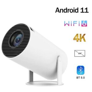 Projectors HY300 Home Theater Projector 4K HD Android 11 Dual WIFI 6.0 120 ANSI BT5.0 1080P 1280*720P Cinema Outdoor Portable Projector