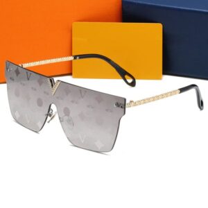 Men Sunglasses Classic Designer Sunglasses Frameless Woman Luxury Eyewear Retro Sun Glasses Rimless Rectangle Metal Letter Design 7 Colors