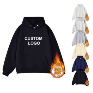 Unisex Embroidered French Terry Cotton Heavyweight Hoodie Custom Graphic Oversized Fleece Sweatshirts for Winter Hooded