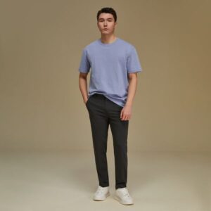 BXS/Men's Beige Business Casual Pants/Khaki Casual Trousers for Men/Office-to-Weekend/luxury designer