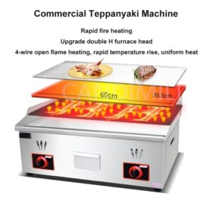 2025 wholesale Household Gas Grill Griddle Food Processing Equipment Commercial Teppanyaki Grill Machine Meat Roast Pan Shredded Appliances For Kitchen