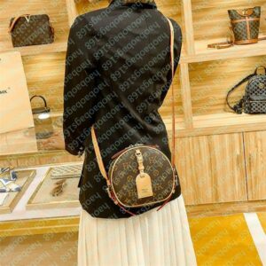 2025 Fashion Round Bags chapeau souple round bag designer women handbag mini shoulder crossbody bags leather strap canvas messenger clutch pouch