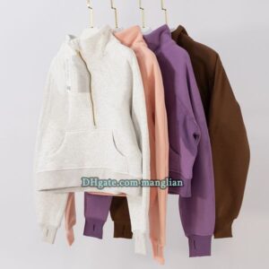 Designer Women Yoga Hoodie Half-Zip Pullover Sweatshirt with Slim Fit Line Decoration Comfortable Activewear Fitness Gym Yoga Training Fashion Designer Yoga Wear