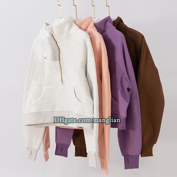 Designer Women Yoga Hoodie Half-Zip Pullover Sweatshirt with Slim Fit Line Decoration Comfortable Activewear Fitness Gym Yoga Training Fashion Designer Yoga Wear