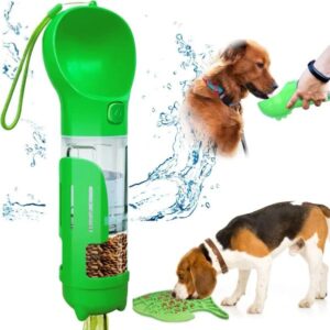3-in-1 Pet Dog Travel 300/500ml Water Drinker Food Feeder Dispenser Outdoor Detachable Portable Bowl Poop Shovel Garbage Bag Storage