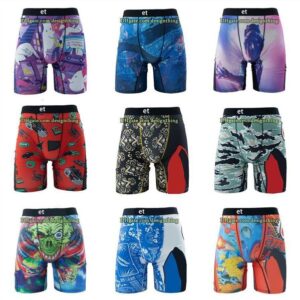 Boxer Style Men Swim Shorts Cartoon Printed Trunks Quick-Dry Design Plus Size S-3XL High Elastic Fitness Beachwear