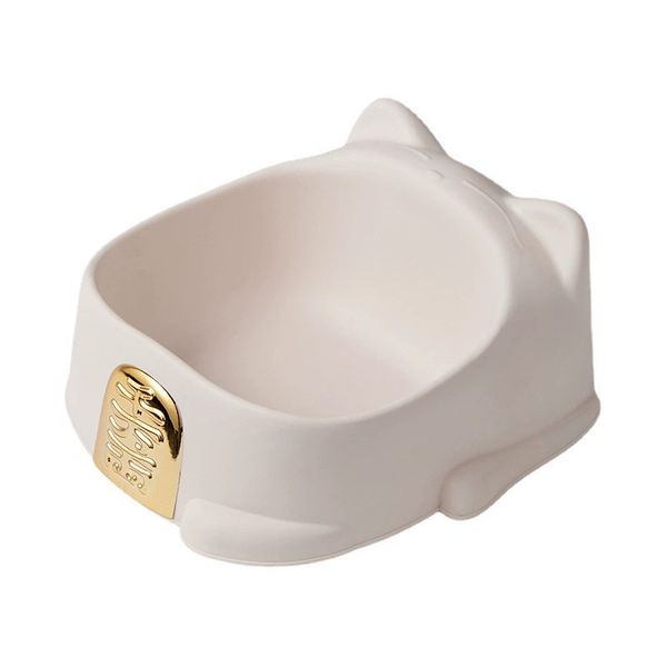 New Leather Light Cartoon Fortune Cat Shaped Pet Single Bowl