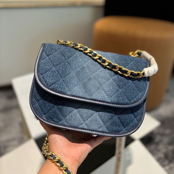 Designer bag Classic leather Woman Women luxurys Denim Shoulder bag Handbags Messenger Clutch Flap crossbody Wallet lady clutch Fortune bag 22m