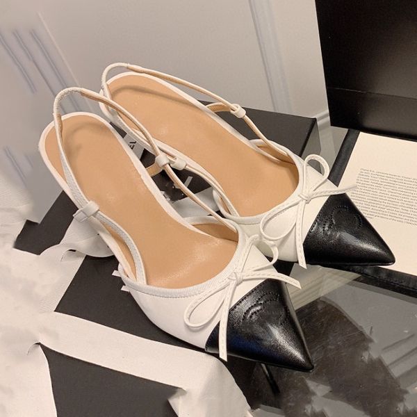 Womens kitten heel sandals Pointed Cap Toe Slingback Pumps Brown sandles heels ankle strap pump shoes sandalen for woman