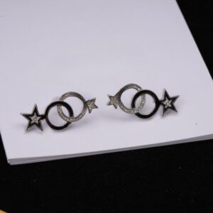 Luxury Charm Women's Earrings Mini Size 18K Gold Plated Silver Diamond Women's Earrings Non Fading