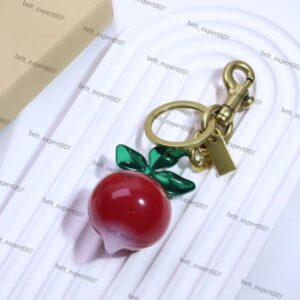 Designer keychain for women wallet key cherry charm chain Lanyards White designer keychain jewelry designers purse charm keyring01