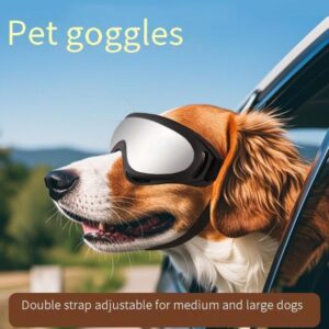 Pet Protective Glasses Elastic Strap Adjustable Fit Large Dog Goggles Headwear Outdoor Windproof Sunglasses