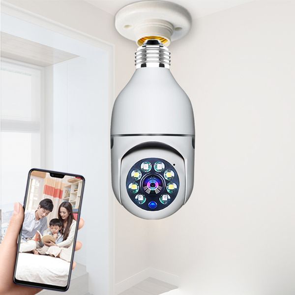 WiFi 360° Panoramic Bulb Surveillance IP Camera Night Vision Two Way Audio Full HD 1080P Wireless Home Security Monitor