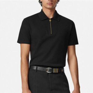 Designer T Shirt for Men Classic Plaid Stripe Cotton Top Embroidered Floral Pattern Comfortable Fit Asian Size Premium Fabric