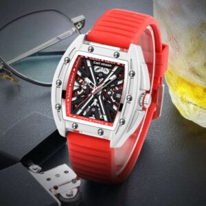 67 Carl Vinson Brand Men's New Barrel Shaped Hollow Waterproof Luminous Tiktok Mechanical Watch 60