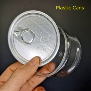 Food Savers OEM printing Plastic Clear Storage Containers Empty Cans Customized Label
