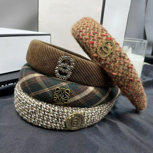 Women Letter Hairband Hairpin Hoop Knot Designer Headband Fashion Hair Accessories Head Black