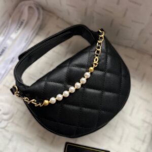 Designer Shoulder Bag Designer Handbags Luxury Womens Purse Half Moon High Quality Genuine Leather Cowhide Gold Pearl Chain Women Handbag Hand Bags Crossbody Bag