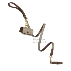 Designer Dog Collars Leashes Set with Classic Letter Pattern Fashion Brand Dogs Collar Adjustable Puppy Belt Leash Pet Outdoor Running Training Necklace Rope M
