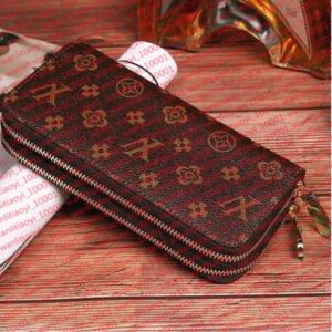 high quality Double zipper Mens Leather Wallet Holders For women Monograms Purses Cross Body Wallets Zipper Coin Purse