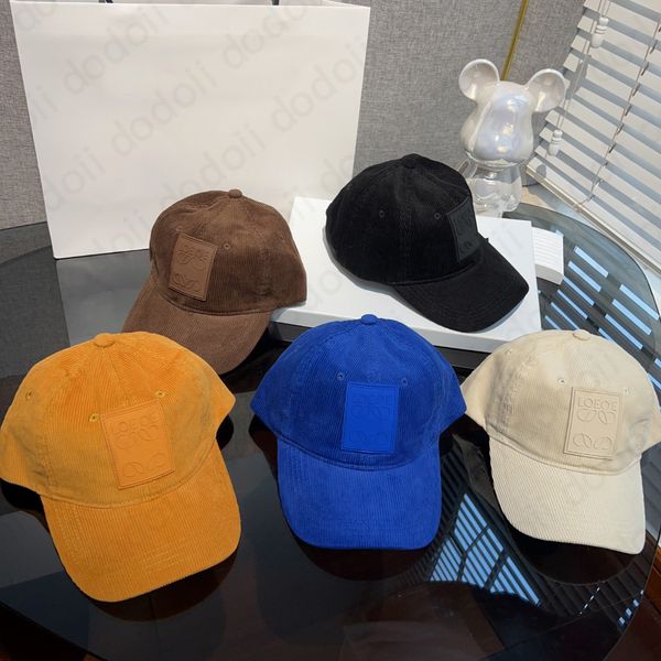 Ball Caps Designer Corduroy Baseball Cap Winter Hats For Woman Mens Fashion Adjustable Hat 6 Colors Top Quality