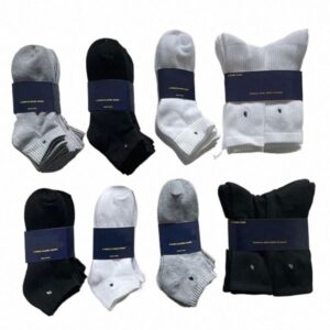 designer Mens Socks Casual Embroidery Stockings Classic Black And White Womens Sock Six Pairs Pack b9fU#