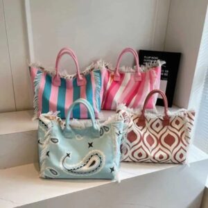 Canvas Material 2024 High Quality Wens Shoder Bag Solid Color High Beauty Fi Tote Bag Soft Versatile Popar Handbag Z250215