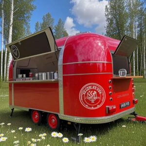Stainless Steel Street Fast Food Truck Full Kitchen Hot Dog BBQ Cart Food Trailer with DOT Certification