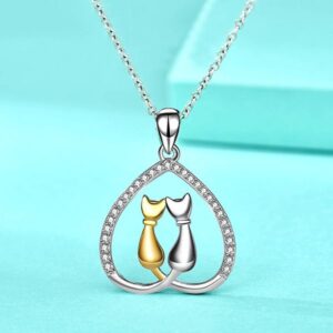 Sophisticated Feline Motif 925 SS Heart Shaped Cat Pin | Ideal Gift Item for Feminine Fashionistas