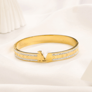 Luxury Designer Bangle Bracelet for Women 18K Gold Plated Stainless Steel Charm Wristband Jewelry Fashion Accessories
