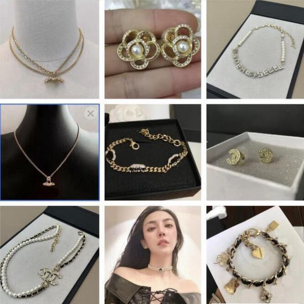 Fashion Earrings Necklace Multi Styles Classic Stud Jewelry with Gift Box