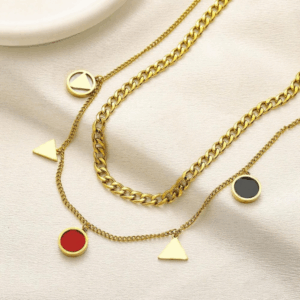 Never Fading Gold Plated Brand Designer Pendants Necklaces Stainless Steel Letter Choker Pendant Necklace Beads Chain Jewelry