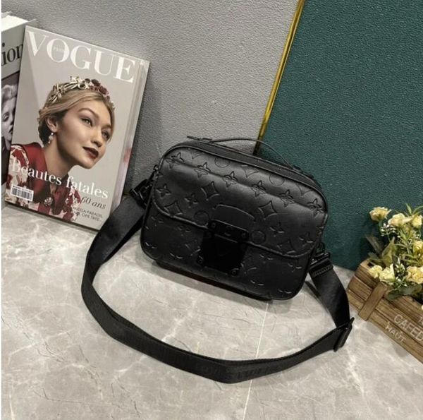 S LOCK Crossbody Bag Men Designer Messenger Bag Embossed Monograms Shoulder Bag Courier Macassars Handbag Luxury