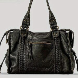 French retro motorcycle bag single shoulder crossbody bag tote bag large capacity washed bag