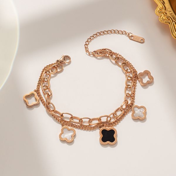 Bracelet Women Luxury Designer jewelry Bracelets Gold Plate Charm Chain Wedding Stainless Steel Gift Party birthday