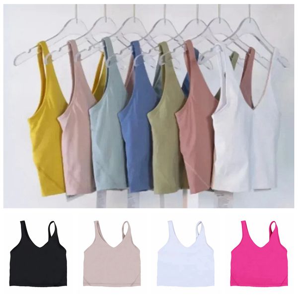 Women's Yoga Bra align tank lingerie Summer U-shaped No Steel Ring Built-in Chest Pad Sports Bra for Women Gym Sleeveless Fitness Yoga Fashion tank top bras