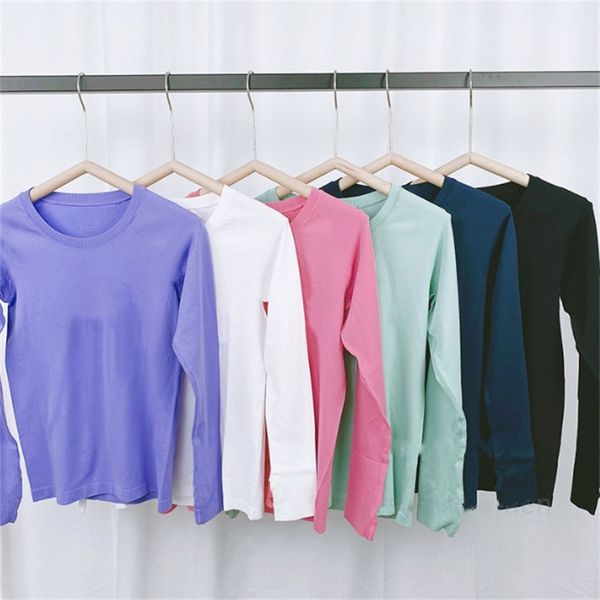 womens t shirt sweatshirt long sleeved shirt Breathe Gym T-shirt quick dry Seamless Long Sleeve Sports T-shirt Fitness Yoga Top Running Top Sportswear