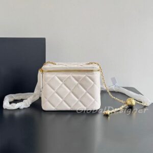 designer women makeup bags luxury cosmetic bag lady crossbody bag diamond lattice exquisite fashion zipper mini chain purse genuine leather high quality trunk 7A