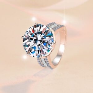 Affordable Elegant Moissanite Jewelry: S925 Silver Bridal Ring for Celebrations