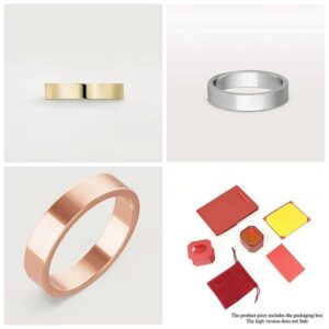 4Mm 5Mm 6Mm Titanium Steel Love Mens and Womens Rose Gold Fashion Jewelry Rings High Quality Designer Good Ring Couple Promise Never Fade Wedding with Box with Box
