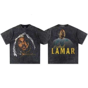 Clothing Manufacturer Kendrick Washed Letter Print 100% Cotton Short Sleeve Heavyweight 280g T-Shirt