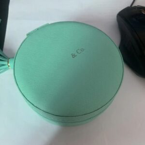 High quality designer item jewelry light multi grid makeup table desktop box blue letter printing storage Bins