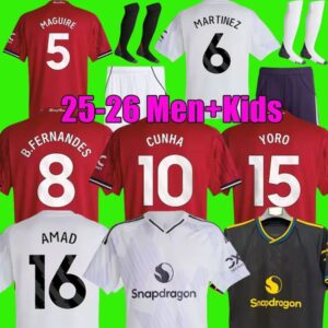 25 26 MAINOO ZIRKZEE soccer jersey B. FERNANDES GARNACHO HOJLUN 2025 MOUNT MAZRAOUI UGARTE AMAD YORO DALOT CUNHA CANTONA football kit shirt men