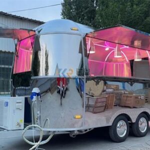 Food Truck Mobile Kitchen Fully Equipped Coffee Trailer Ice Cream Hot Dog Cart with Wheels Concession Food Trailer