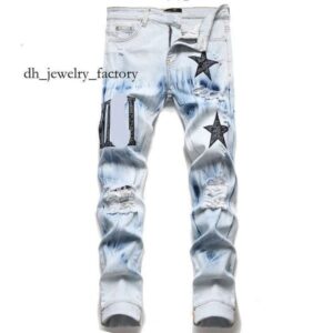 amirijeand 2025 new designer jeans for men flared baggy Jeans ksubi jeans with Holes Straight Leg Zipper Hip Hop Bikers Motorcycle skinny fit slim jeans 0a4