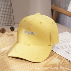 Children's new style sun protection summer candy-colored baseball cap with lettered cat embroidery and brimmed hat for couples, men's sun protection hat