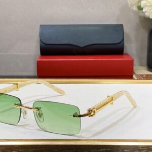 Fashion Mens Carti Designer Sunglasses for Women Eyeglasses Square Luxury C Decor Glasses Buffalo Horn Sun glasses Metal Gold Frameless Wooden Eyewear zonnebril