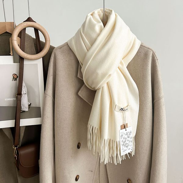 High-end imitation cashmere solid color thickened scarf --86221