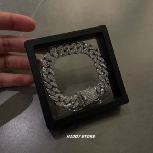 Cuban bracelet – electroplated with diamonds – hip-hop style men's bracelet, hand ornament